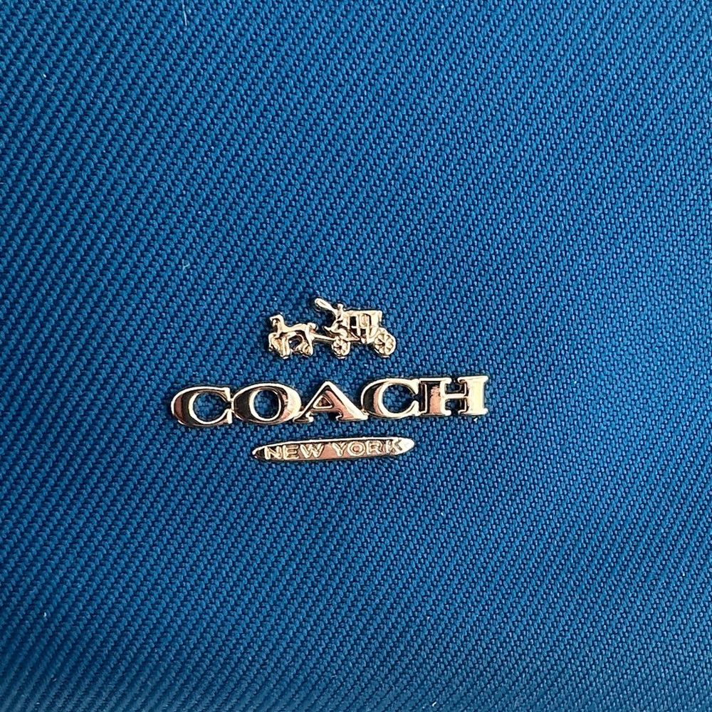 Coach Blue and Brown Tote Bag - Picture 7 of 11